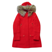 NWT J.Crew Chateau Parka in Electric Red Italian Stadium-cloth Wool Coat 2P - £127.89 GBP