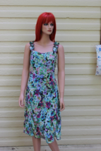 Madison Leigh Floral Summer Midi Dress Ruffle Straps Soft Breezy Womens Size 14 - £8.97 GBP