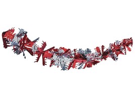 7’ Red And Silver Snowflake Foil Garland Holiday Christmas Decoration - $10.93