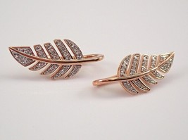 1Ct Round Cut Simulated Moissanite Leaf Stud Hook Earrings 14K Rose Gold Plated - £109.61 GBP