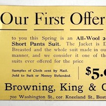 Browning King And Co Clothing Boston 1894 Advertisement Victorian Fashio... - $14.99