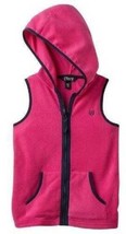 Girls Vest Fleece Hooded Chaps Pink Zip Up Front Sleeveless NEW $45-size 16 - £13.42 GBP
