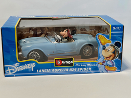 Disney Mickey Mouse Lancia Aurelia B24 Spider Die Cast Car by Burago- NE... - £38.49 GBP