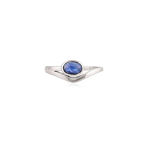 Blue Sapphire Gemstone Ring Sterling Silver Design Sapphire Ring September Gift - $175.00