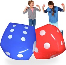 Novelty Place 16&quot; Jumbo Inflatable Dice (2-Pack) - Red and Blue Giant Dice - £15.65 GBP