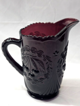 Vintage LG WRIGHT 46 Ounce CHERRY AMETHYST PURPLE Sawtooth Heavy Glass P... - $745.61 MXN