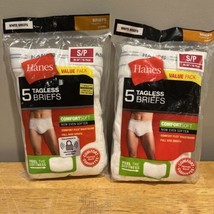 (2) Hanes Mens Tagless Briefs 5 pack White Size Small (28-30&quot;) 2014 - $29.69