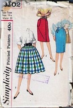 Vintage 1950&#39;s Sub-Teen&#39;s SKIRTS Simplicity Pattern 3202-s Size 14 UNCUT - £9.43 GBP