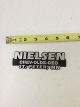 NIELSEN CHEV-OLDS-GEO ST PETERS MN Vintage Car Dealer Plastic Emblem Bad... - £23.50 GBP