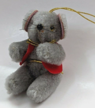 Vtg 1984 Kurt S. Adler Honey Bears Jointed Plush Mouse w/Vest Christmas Ornament - £7.96 GBP