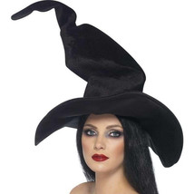 Witches Hat Tall Twisty Adult Black Velour 24147 - £10.78 GBP