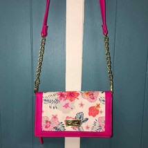 Luv Betsey By Betsey Johnson PINK FLORAL Crossbody HandBag wallet  7..5” x 4.5” - £25.28 GBP