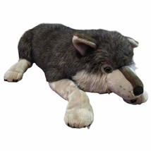 Wild Republic Jumbo Timber Wolf Dog Large Plush Approx 40 Inches Tip Tail - $43.62
