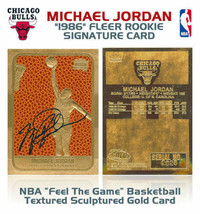 1996 97 Nba 23K Gold Card Michael Jordan 1986 Fleer Rookie Repint Auto Print - £10.91 GBP