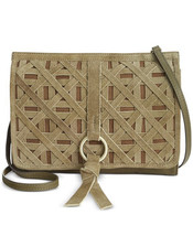 Nanette Lepore Aspen III Suede Leather Clutch Crossbody Handbag, Olive Green Pur - £55.30 GBP