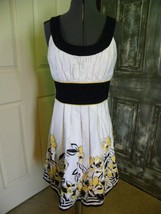 Maurices White/Black Floral Sleeveless Empire Waist Dress Size 9 Top Is ... - £9.60 GBP