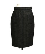 CHANEL Black Skirt Tweed Jacket Fantasy Pencil Straight Fantasy Zipper S... - £672.56 GBP