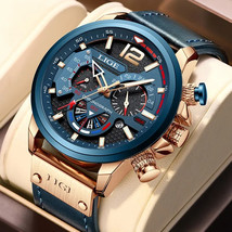 Fashion Watch Man Luxury Chronograph Sport Mens Watches Quartz Wristwatches Leat - £44.27 GBP