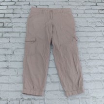 Loft Pants Womens 2 Petite Beige Cargo Jogger Mid Rise Casual Pockets Capri - $21.98