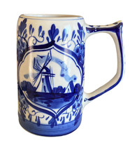 Collectible Hand Painted 10 oz Delfts Blue Windmill 646 EH Handled Mug Cup Ship - $14.84