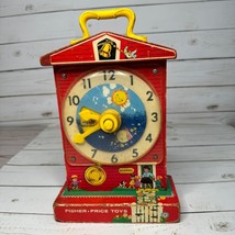 Vintage Fisher-Price Music Box Teaching Clock With Handle - $27.71