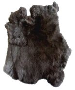 10 NATURAL BLACK  GENUINE RABBIT SKIN wholesale buk lot hide fur pelt bunny - $95.06 CAD