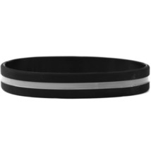 50 Thin Silvertone Gray Line Silicone Wristbands in Support Memory Police Office - £30.19 GBP