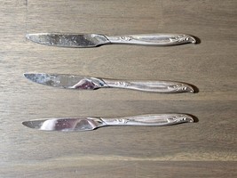 Lot of 3 Holmes &amp; Edwards Inlaid Deepsilver Plated Dinner Knives Knife M... - £11.57 GBP