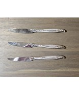 Lot of 3 Holmes &amp; Edwards Inlaid Deepsilver Plated Dinner Knives Knife M... - £11.64 GBP