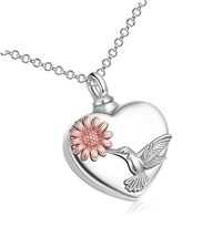 Sterling Silver Personalized Sunflower Hummingbird Urn - £105.17 GBP