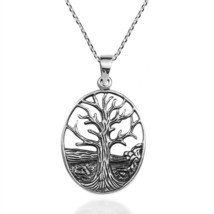 Deep Root Winter Tree of Life .925 Sterling Silver Necklace - £20.88 GBP
