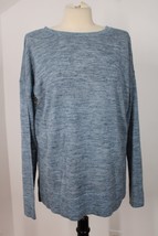 Lululemon S/M? Blue Well Being Acrylic Linen Open Knit Back Sweater - £42.37 GBP