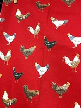 Older Bod Rum Bodrum RED Chicken Rooster Dish Towel 20 x 28 Inch Excellent Shape - £11.29 GBP
