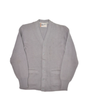 Vintage Brentwood Sweater Mens S Grey Wool Cardigan Sportswear Varsity - $47.26