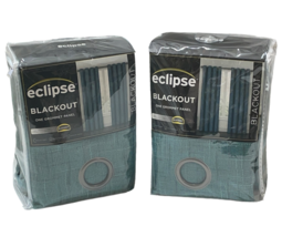 Eclipse Blackout Grommet Panel Pair 2-50 x 108&quot; Gemini Emerald Green Thermaweave - £46.62 GBP