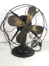 Antique Robbins &amp; Myers Electric 3 Speed Oscillating Fan Brass Blades 38... - £221.89 GBP