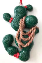 Prickly Pear Cactus &amp; Cowboy Rope Christmas Ornament Southwest Western Desert 3&quot; - £4.63 GBP