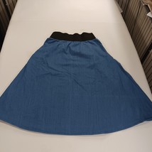 Elastic Waist Women's Blue/Black Pull-On Skirt Pockets Waist 31" image 15
