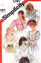 Misses&#39; BLOUSES Vintage 1982 Simplicity Pattern 5789 Size 10 UNCUT - £9.37 GBP