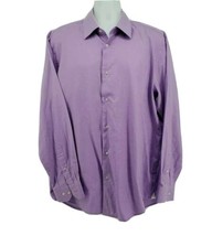 Robert Graham Paisley Purple Button Front Long Sleeve Shirt Size 17 1/2 XL  - £25.48 GBP