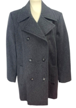 Womens Pendleton Dress Pea Long Wool Coat Grey Lined Size 16 - $62.99