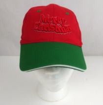 Merry Christmas Red &amp; Green Unisex Embroidered Adjustable Baseball Cap - £10.07 GBP