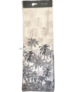 Tahari Palm Trees 16x90&quot; Table Runner Black White Monochrome Beach Tropical - $44.07