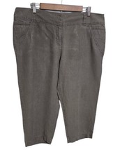 Eileen Fisher XL BROWN Womens Organic Linen Cropped Pants  - $37.99