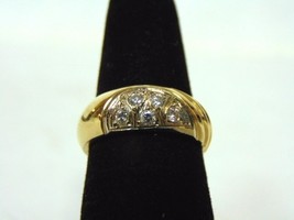 Vintage Estate 14K Yellow Gold &amp; Diamond Ring 6.4g E2966 - £457.51 GBP