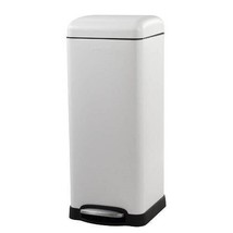 8-Gallon Retro Stainless Steel Step-On Trash Can in White Finish - £146.62 GBP