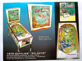 Atlantis Pinball Machine Art Collage Ready To Frame Underwater Ocean Sea Fantasy - £11.99 GBP