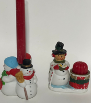 JSNY Holiday Snowmen Figurines Candle Holder - £7.99 GBP