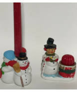JSNY Holiday Snowmen Figurines Candle Holder - £7.87 GBP