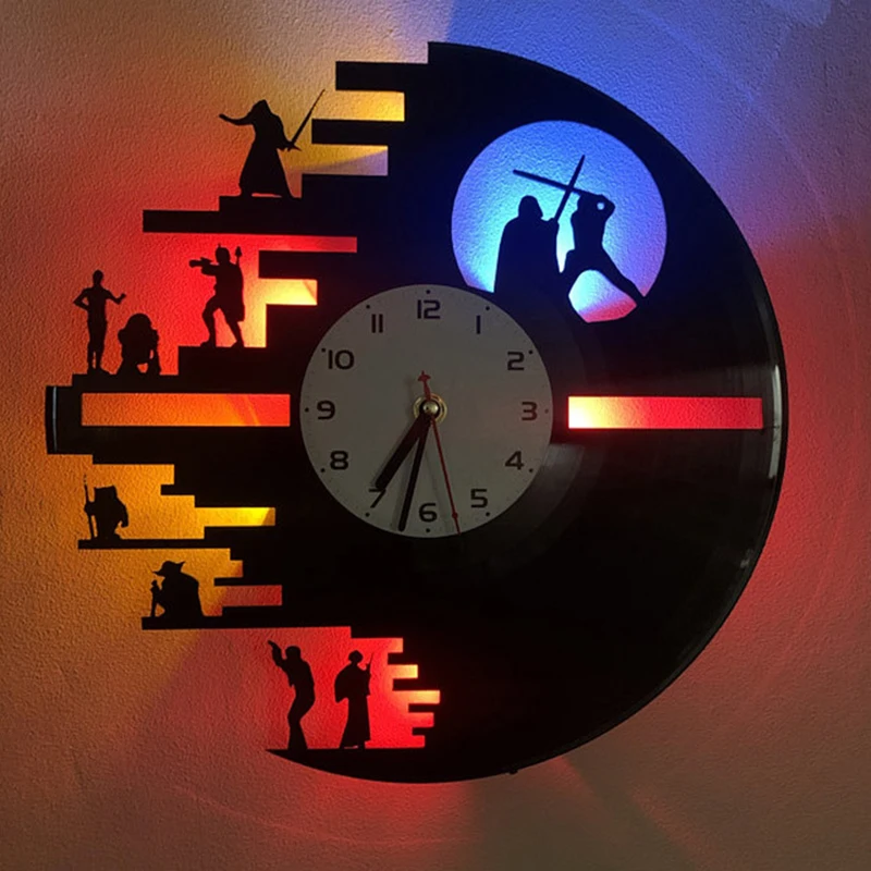 ZK50 Creative Planet LED Wall Lamp Background Wall Clock Night Light Plu... - $38.56+